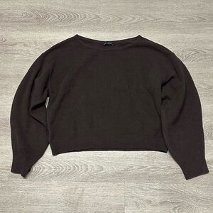 Gap Boat Neck Brown Cropped Sweater